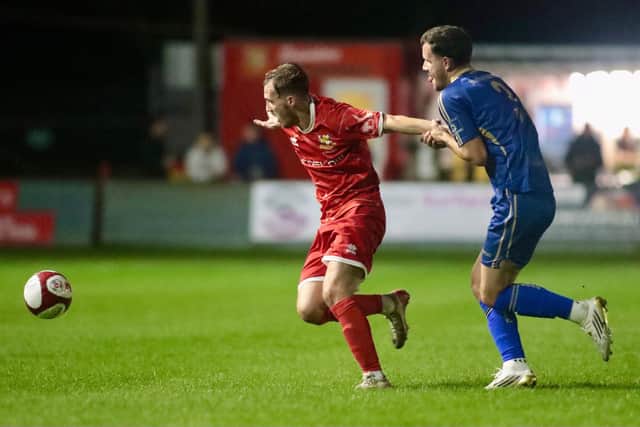 Bridlington Town earned a 2-0 home FA Trophy win against derby rivals North Ferriby on Friday night. Photo by TCF Photography