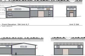 Plans for the new industrial warehouses in Whitby.