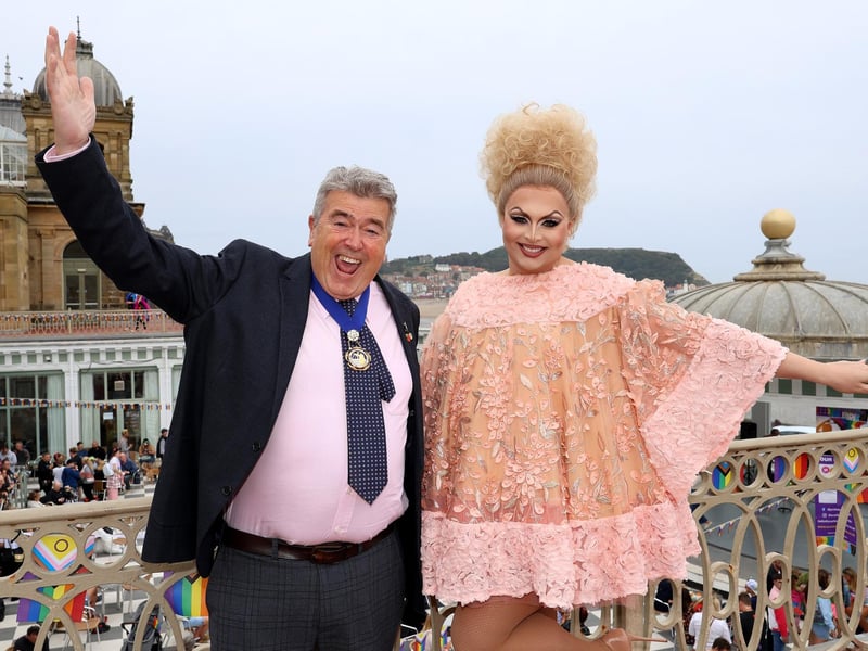Mayor John Ritchie and Cheryl Hole cheer the event