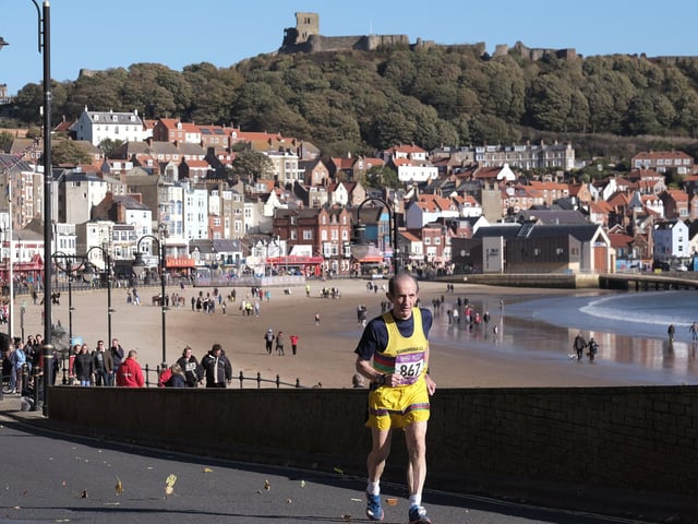 Scarborough AC press officer Mick Thompson during the 10k closing stages