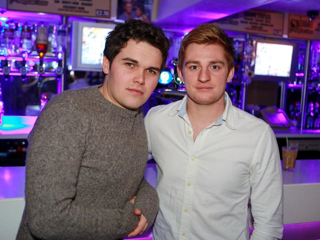 Dean and Corey enjoying student night.