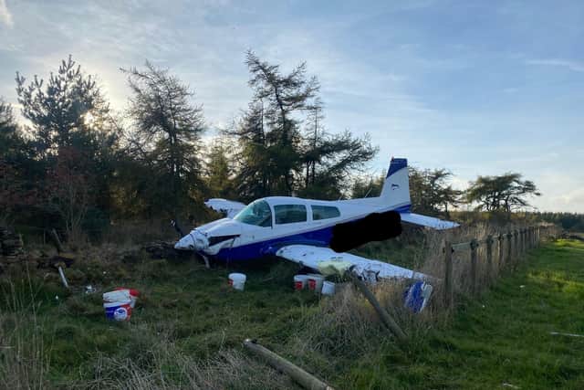 The scene of the light aircraft crash - Image: Pickering Fire Station