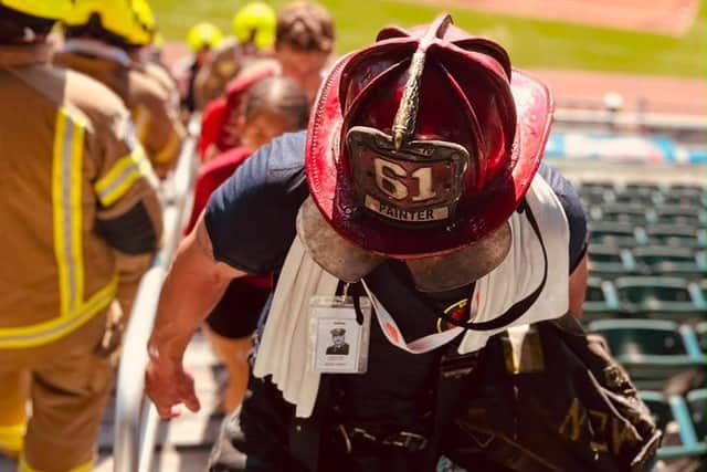 The team climbed the equivalent of 110 floors in remembrance of the 343 FDNY firefighters.