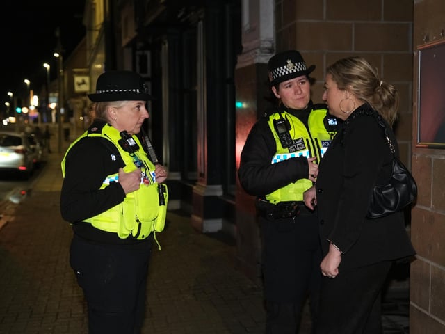 Officers chatting to the public during the patrol