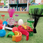 A selection of sensory items included in the Stimkits.