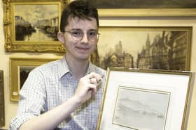 Dominic Cox of auctioneers David Duggleby with the Constable sketch.