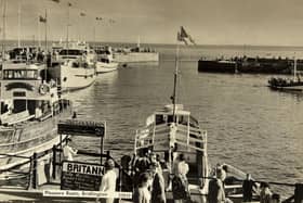 Dated to 1960 this postcard also shows the passenger boats Britannia, Bridlington Queen and Thornwick.