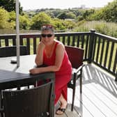 Karen enjoying the sunshine