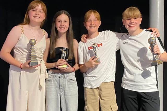 Scarborough Ladies FC Under-13s award-winners.