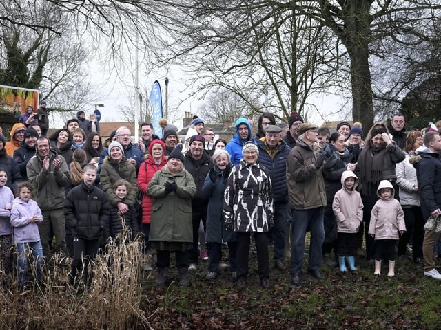 Crowds watching the traditional new year's event.