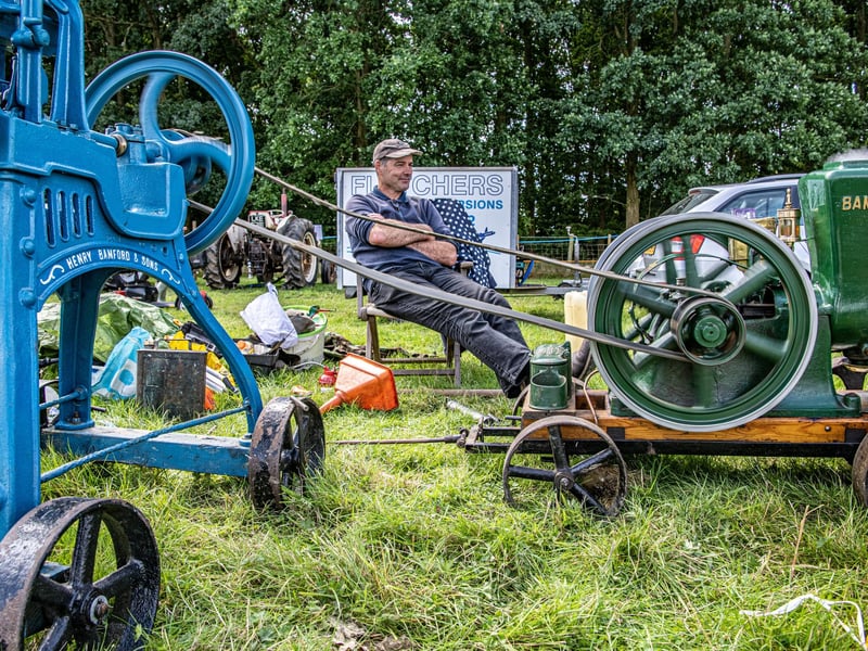 Exhibitor Ian Baker  displaying his steam engine, a Bamford KH3