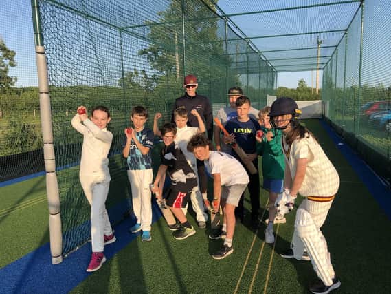 Yapham CC Juniors enjoying using the club’s superb new double Non-Turf Practice Nets, installed recently with funding from ERYC Commuted Sums and club fundraising.