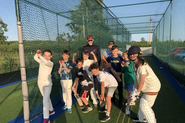 Yapham CC Juniors enjoying using the club’s superb new double Non-Turf Practice Nets, installed recently with funding from ERYC Commuted Sums and club fundraising.