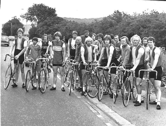 A Scarborough Paragon Cycling Club group line up on Seamer Road during the 1970s
