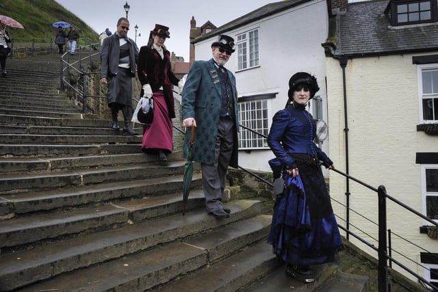 199 Steps to St Mary's were busy over the Goth Weekend of Spring 2014.Photo by Andrew Higgins.