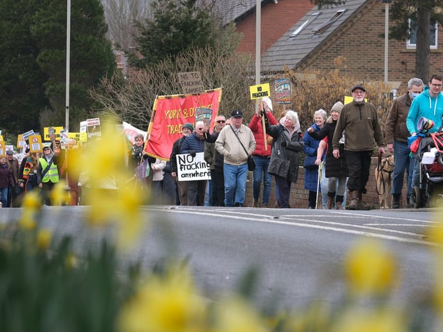 Burniston Fracking Protest march. picture: Richard Ponter