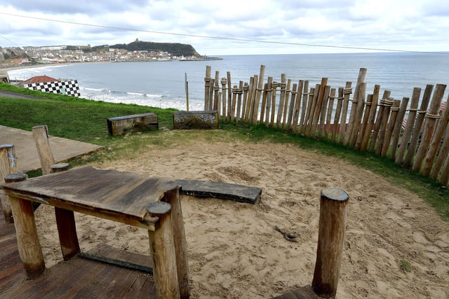 The new South Cliff play area looks over the sea.