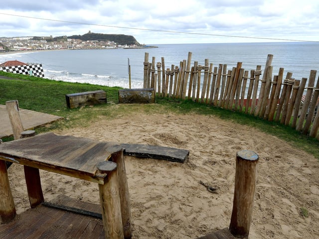 The new South Cliff play area looks over the sea.