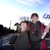 Protesting against the proposed closure of Eskdale School in Whitby.