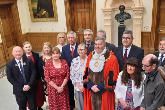 Mayor John Ritchie with North Yorkshire Councillors.