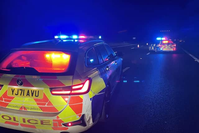 Three suspected car thieves were taken into custody following an early morning high-speed pursuit north of Whitby.