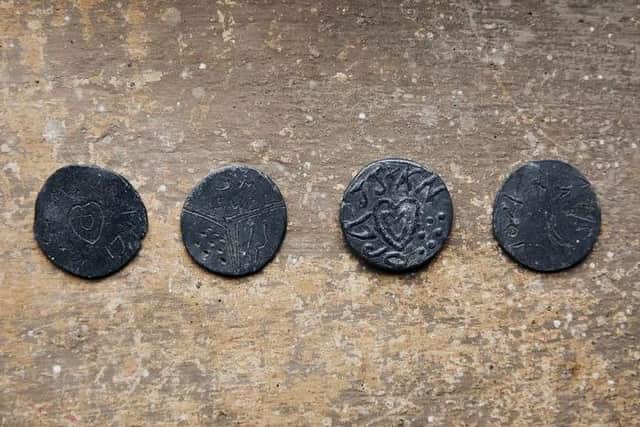 Four sigils, or spell tokens.