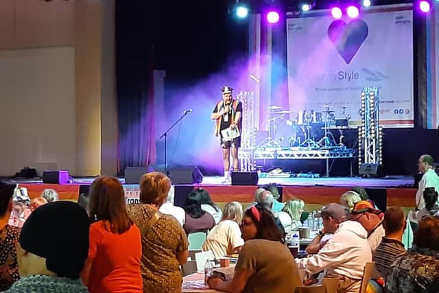 Andy Train of Interpride entertains visitors at last year’s Pride celebration in Bridlington.