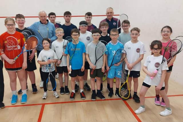 Scarborough Squash Academy youngsters who took part in the squash marathon to raise funds for the Veterans Foundation
