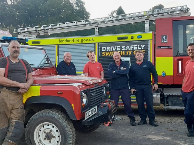 Goathland Volunteer Fire Station crew working hard at the scene.
