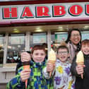 Family and friends enjoy an ice cream on Scarborough's South Bay