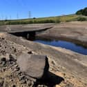 The water level in Baitings Reservoir has dropped significantly following months of dry weather