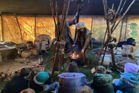 Learning about how they kept their clothes warm!