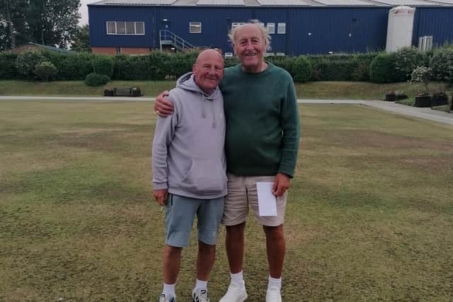 Phil Todd, right, won the Hunmanby Over-60s Singles Merit final against Nigel Trotter, left.