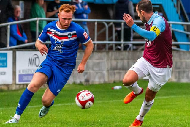 Lewis Ritson in action for Whitby Town during the defeat of National League North newcomers South Shields.