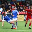 Luca Colville scored the opening goal for Scarborough Athletic against Tonbridge Angels on Saturday. PHOTOS BY ZACH FORSTER