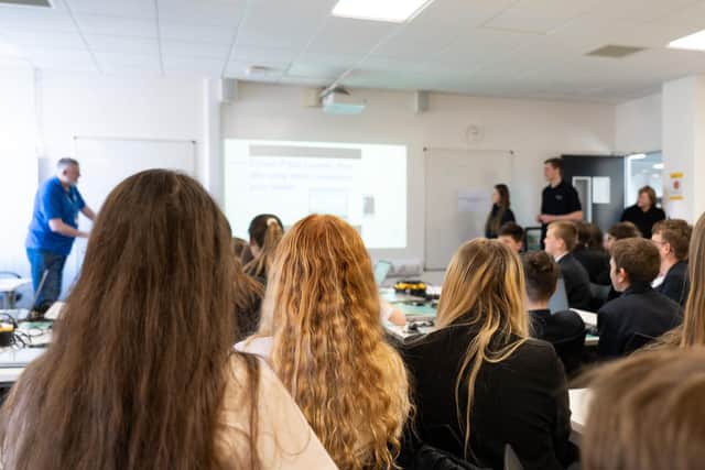 Students taking part in the CyberFirst session in Scarborough.