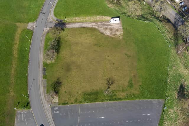 Aerial view of the old North Bay pool site.