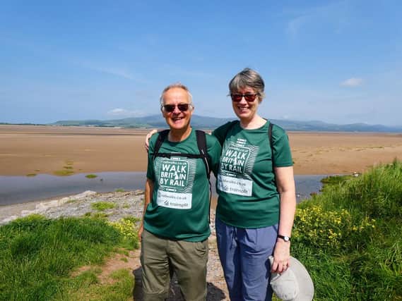 Steve Melia, pictured with his wife Sara, has been walking eight stretches of the British coastline.