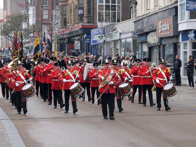 The band marches down Westborough