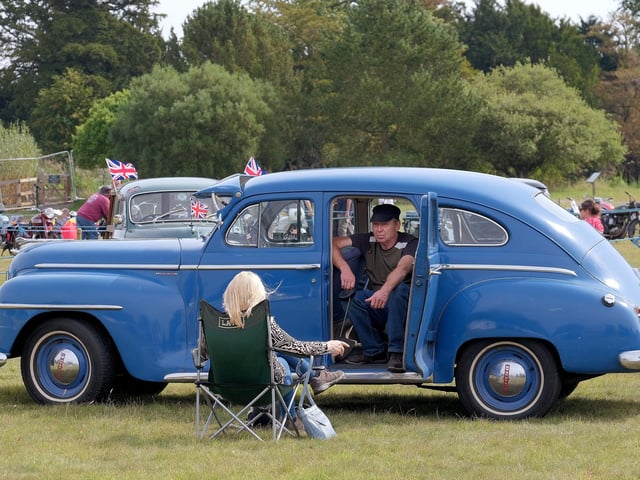 Vintage cars on display