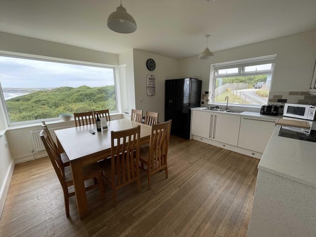 A fabulous place to sit and enjoy meals, with sea and countryside to view through the windows.