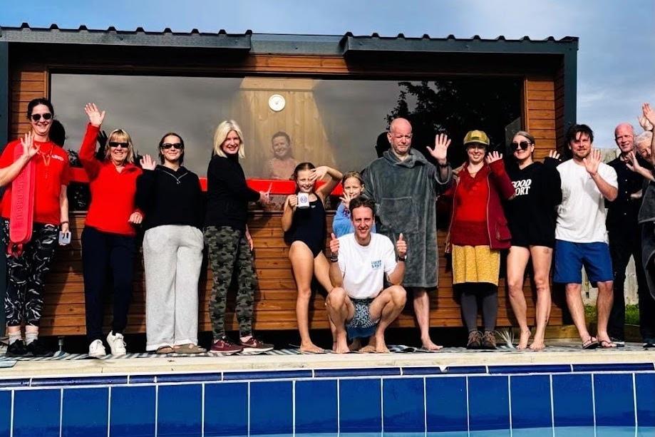 Helmsley Lido's new sauna officially opened by Sky Sports presenter