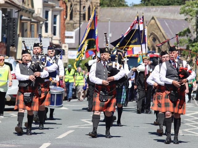 The parade started at the war memorial, and made its way through the town before arriving at South Marine Drive.