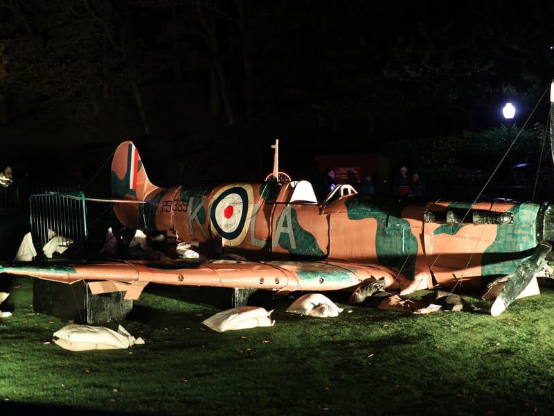 There was a full-size cardboard replica of a Spitfire, illuminated for the special display.