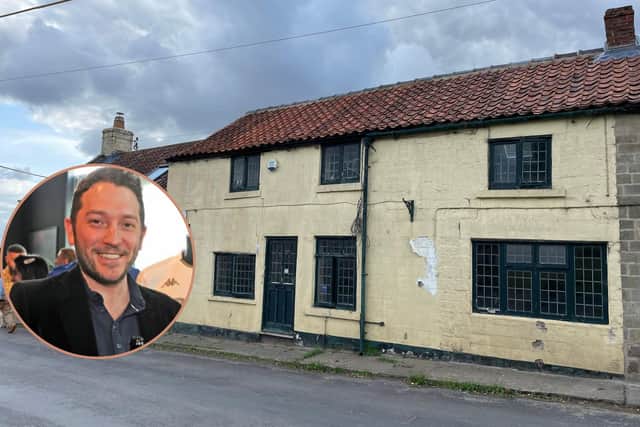 The Plough at Fadmoor with, inset, comedian Jon Richardson (image by Tony Johnson).