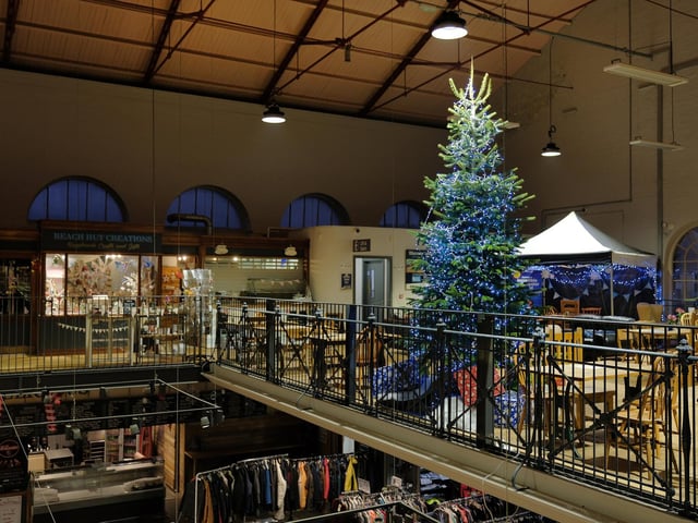 A lovely Christmas tree in the Market Hall.
