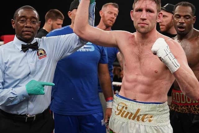 Scarborough's Matt Tinker, pictured after his win against Brandon Maddox in Florida earlier this year, has retired from professional boxing