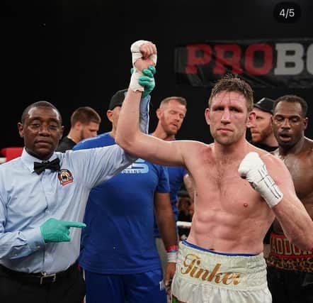 Scarborough's Matt Tinker, pictured after his win against Brandon Maddox in Florida earlier this year, has retired from professional boxing