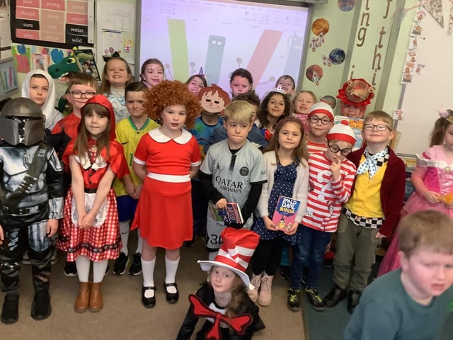 Having fun at West Cliff School's World Book Day.