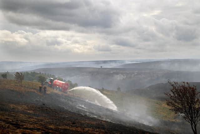 The peat beneath the surface of the moor continues to burn